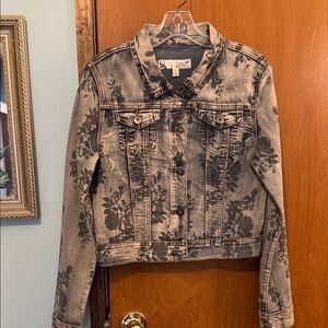 Architect Black Floral Jean Jacket